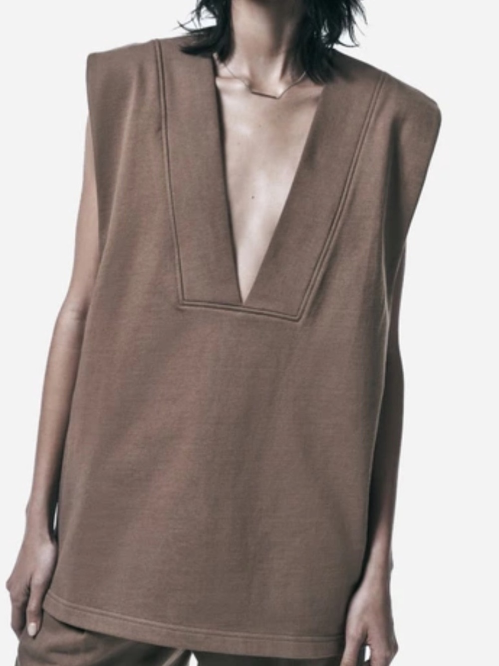 Zara Oversized Deep V-Neck Vest